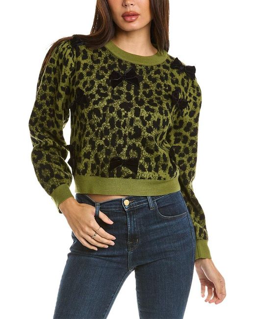 Manoush Green Panthere Wool Sweater