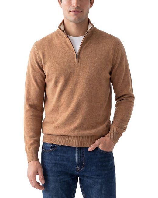 Phenix Blue 100% Cashmere 1/4-Zip Sweater for men