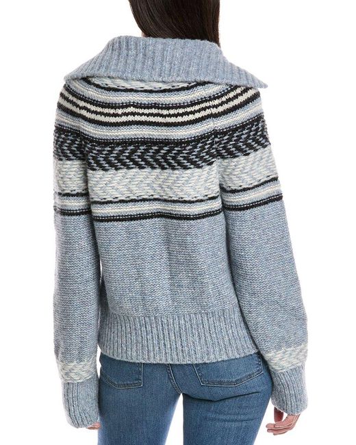 Faherty Brand Blue Native Knitter Eyedazzler Alpaca & Wool-Blend Sweater