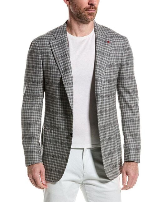 Isaia Gray Wool & Cashmere-blend Blazer for men