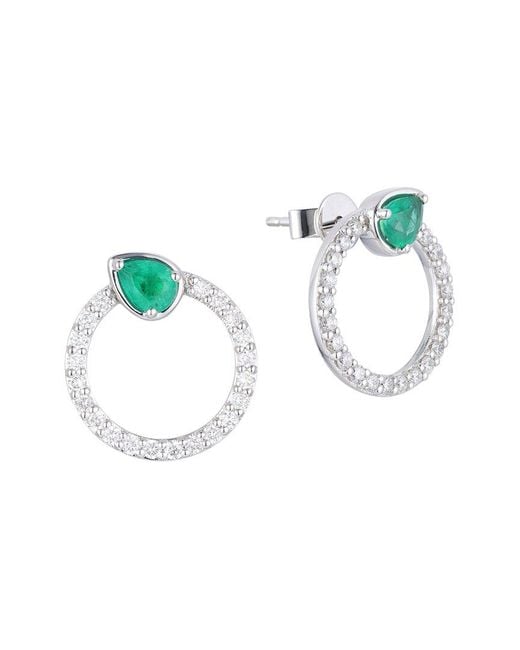 Gregg Ruth Blue 14K 0.92 Ct. Tw. Diamond & Emerald Earring