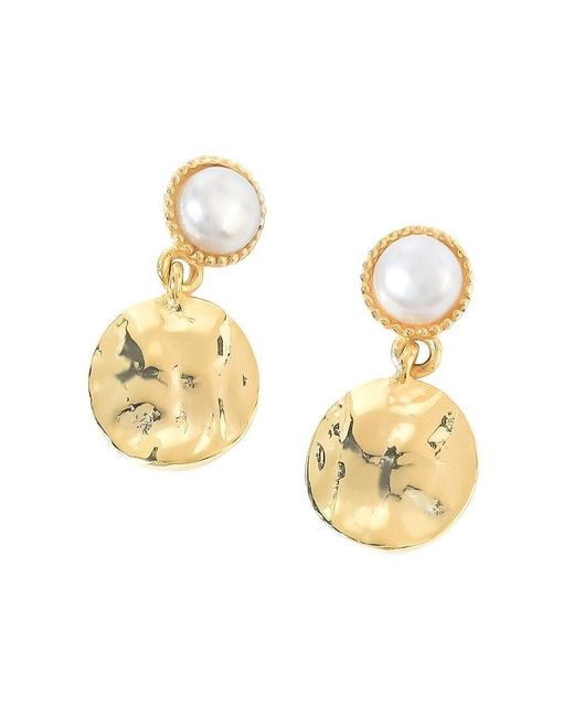 TIRAMISU Metallic 14K Over 1.70 Ct. Tw. Pearl Drop Earrings
