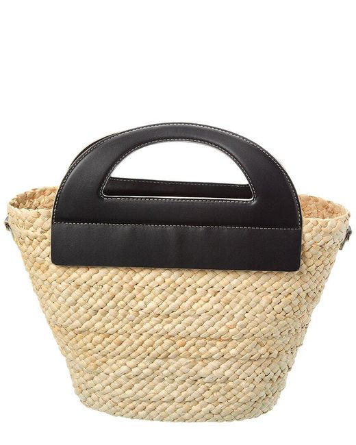 Jason Wu Blue Straw & Leather Bucket Bag