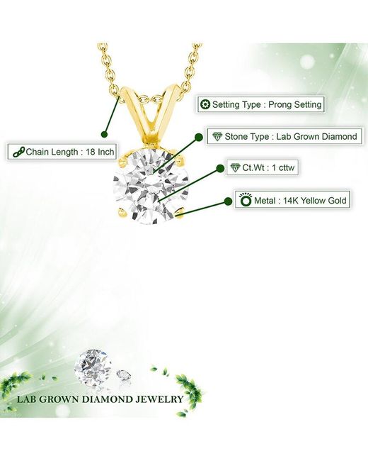 Amairah Metallic 14K 1.00 Ct. Tw. Lab Grown Diamond Pendant Necklace