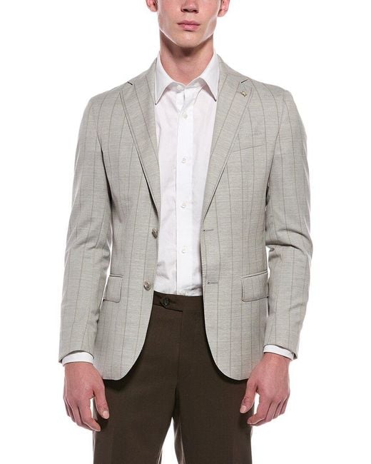Corneliani Gray Cc Collection Semi-Lined Wool Blazer for men