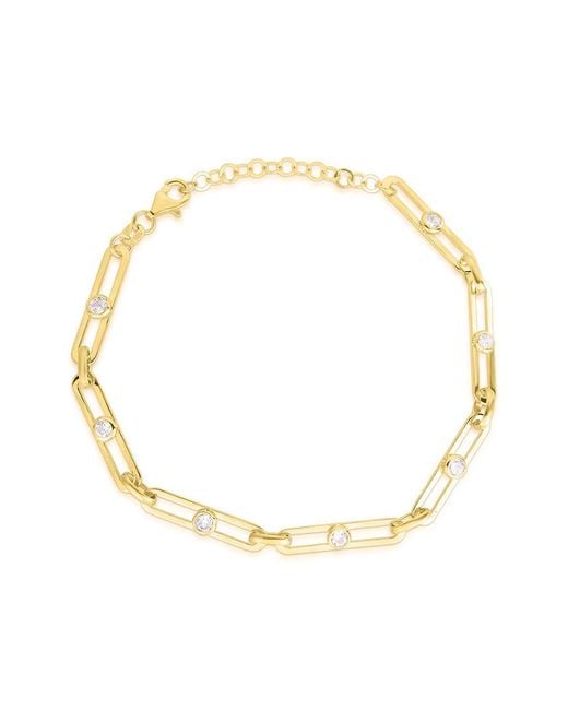 Sphera Milano Metallic Gold Over Silver Paperclip Chain Bracelet