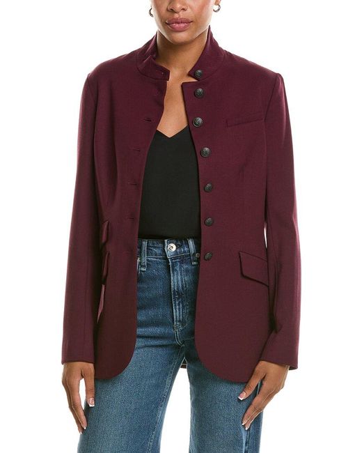 Rag & Bone Purple Slade Long Wool-Blend Blazer
