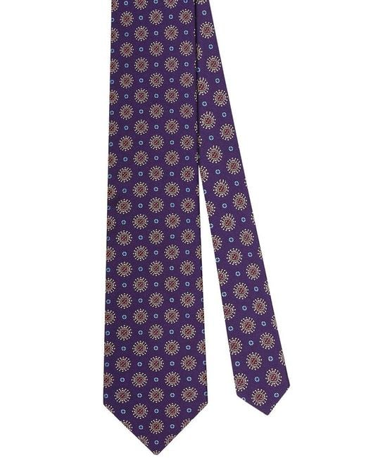 Robert Talbott Purple Silk Floral Jacquard Best Of Class Necktie for men