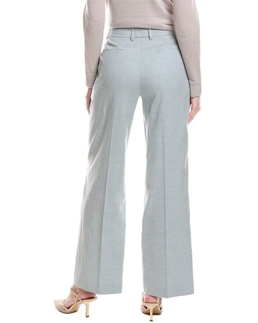 Lafayette 148 New York Blue Sullivan Linen-blend Pant