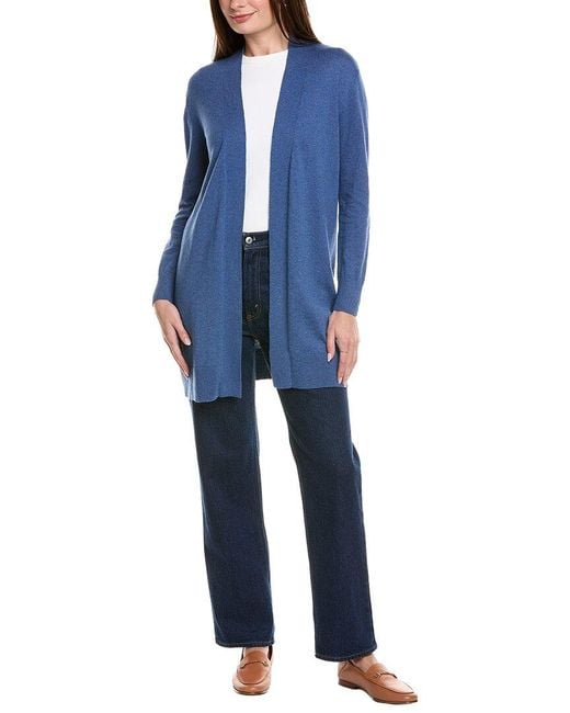 Hannah Rose Blue Relaxed Cashmere-blend Duster