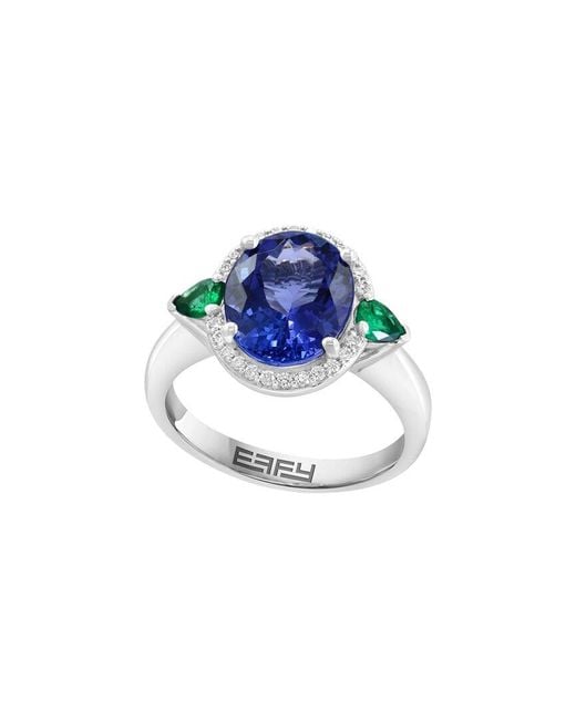 Effy Fine Jewelry Blue 14K 3.65 Ct. Tw. Diamond & Ruby Ring