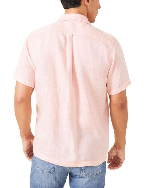 J.McLaughlin Pink Solid Irons Linen Shirt for men