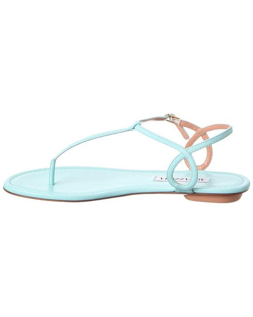 Aquazzura Blue Almost Bare Leather Sandal