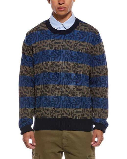 Rowing Blazers Blue Tonal Striped Sweater for men