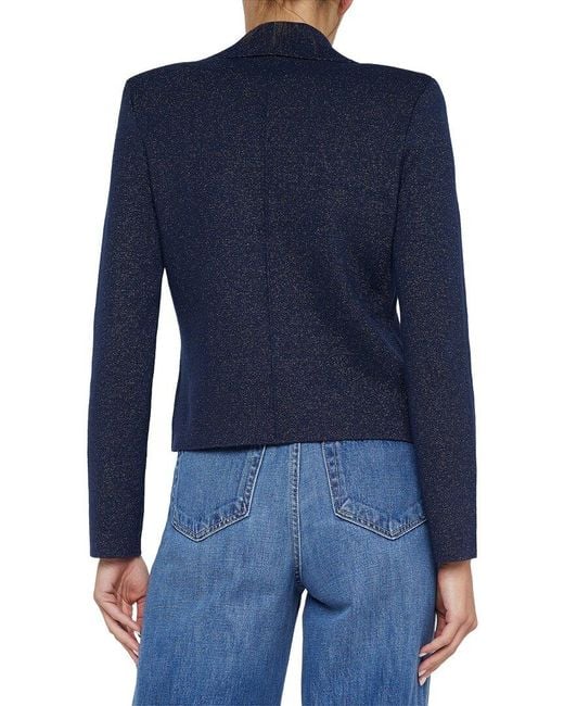 L'Agence Blue Chia Metallic Knit Biker