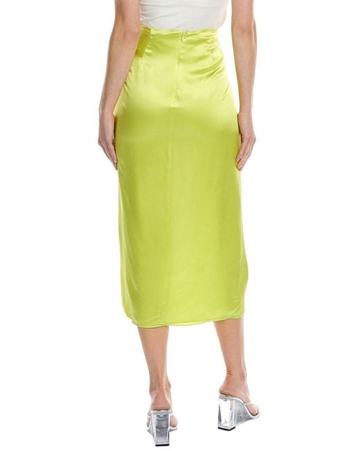 Nicholas Yellow Anisa Silk Midi Skirt