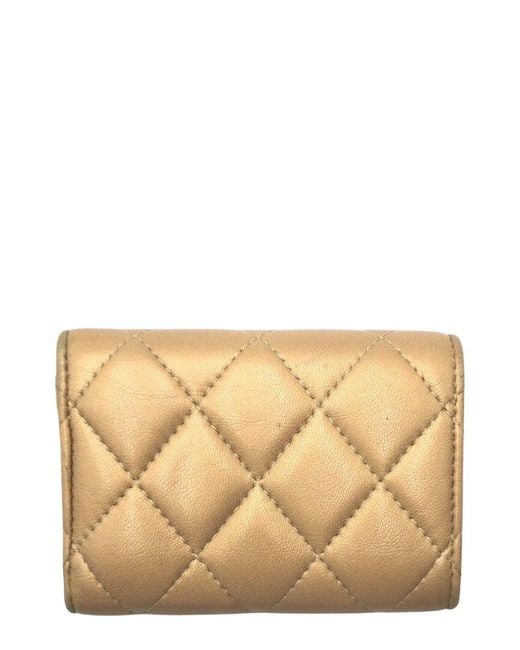 Chanel Natural Matelassé Leather Tri-fold Wallet (authentic Pre-loved)
