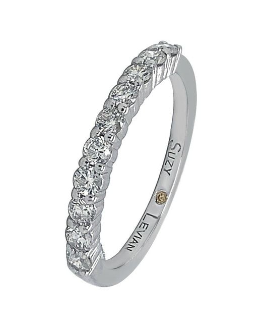 Suzy Levian Metallic 14k 0.50 Ct. Tw. Diamond Half-eternity Ring