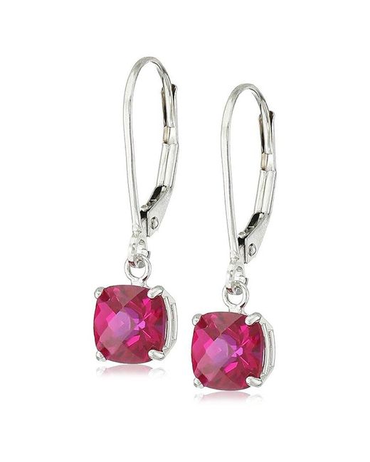 MaxColor Pink 10k 2.10 Ct. Tw. Lab-grown Ruby Earrings