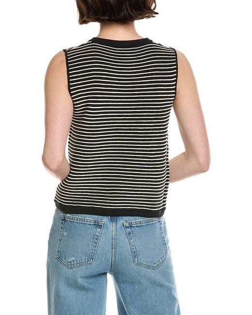 Rag & Bone Black Vivi Stripe Vest