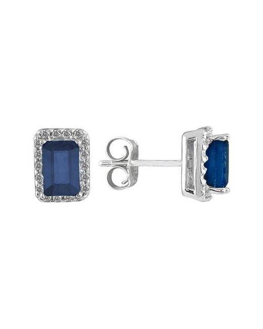 Gemstones Blue 14k 1.43 Ct. Tw. Diamond & Sapphire Earrings
