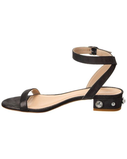 Stuart Weitzman Metallic Allshine 75 Suede Block Sandal