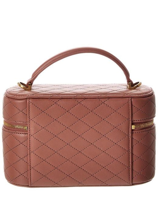Saint Laurent Brown Gaby Quilted Leather Vanity Bag