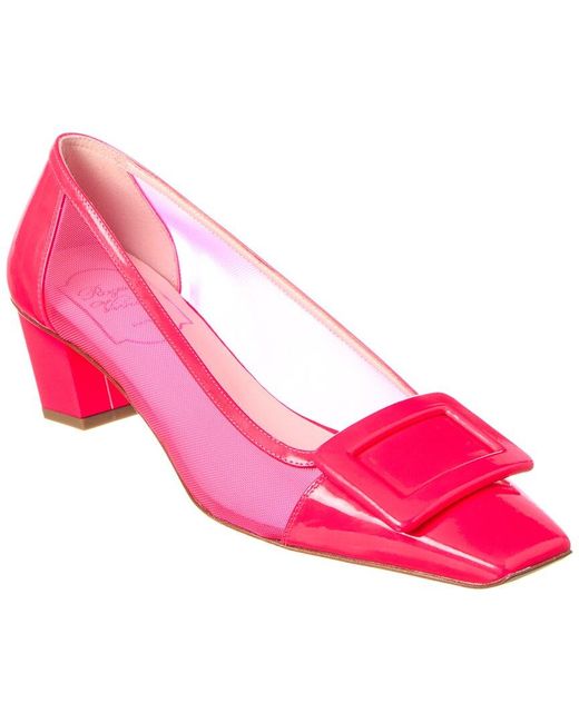Roger Vivier Pink Mesh & Leather Pump