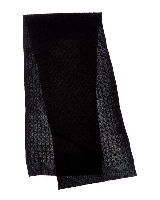 Forte Black Cashmere Textured Cashmere Scarf
