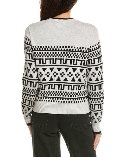 Brodie Cashmere Gray Fairisle Cashmere-Blend Sweater