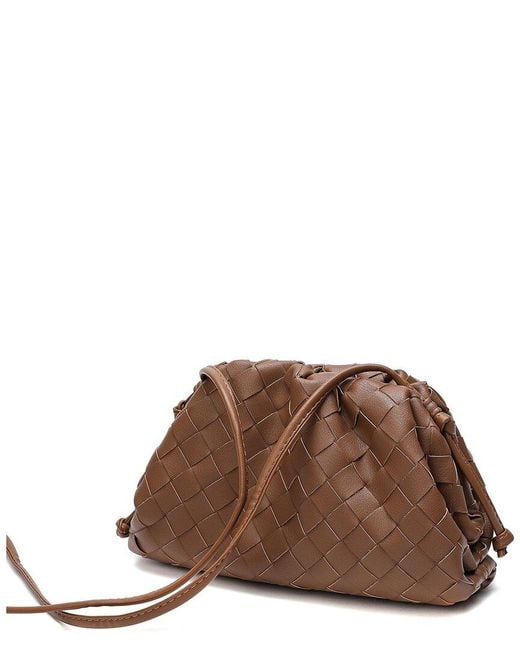 Tiffany & Fred Paris Brown Woven Leather Pouch