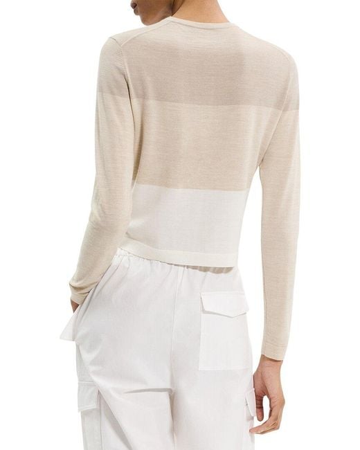 Theory White Wool Cardigan