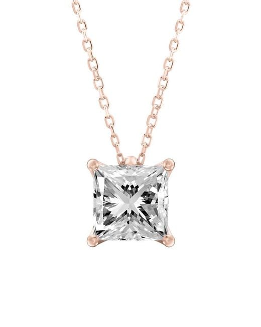 Lab Grown Diamonds White 14k Rose Gold 2.00 Ct. Tw. Lab-grown Diamond Pendant Necklace