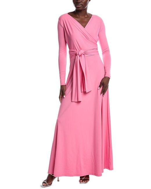Issue New York Pink Jersey Tie Gown