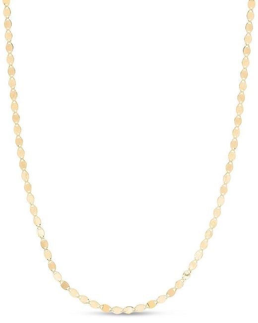 Italian Gold White 14K Mirror Chain Necklace
