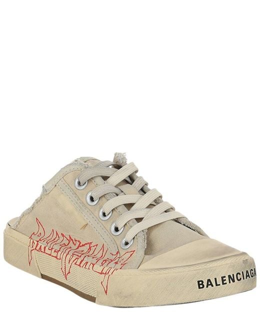 Balenciaga White Graffiti Paris Mule Sneaker