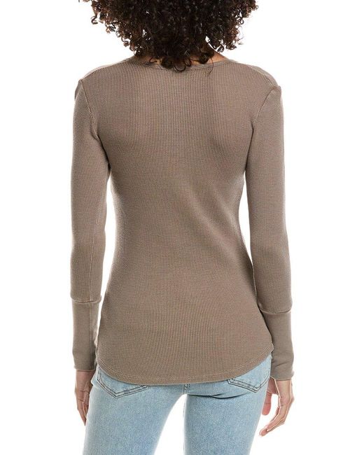 Splendid Brown Thermal Henley