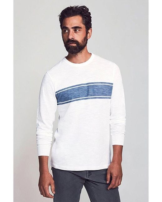 Faherty Brand White Surf Stripe T-shirt for men