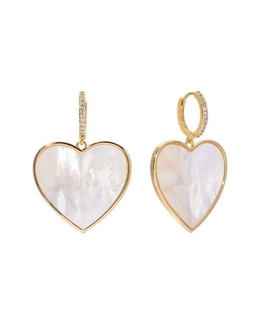 Eye Candy LA Metallic Shell Pearl Drop Earring