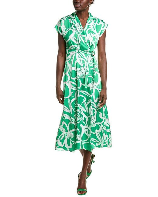 Joseph Ribkoff Green Midi Wrap Dress