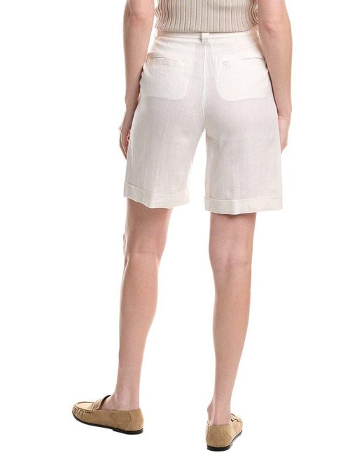Peserico White Woven Linen Short