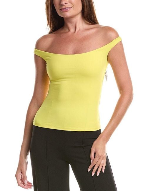 Susana Monaco Yellow Off Shoulder Top