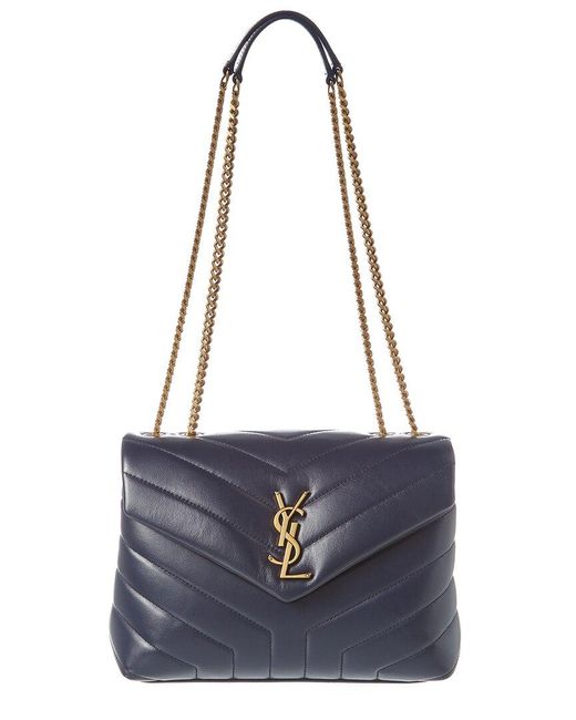 Saint Laurent Blue Loulou Small Matelasse Y Leather Shoulder Bag