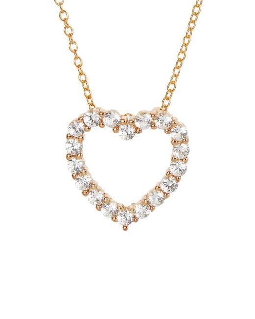 Savvy Cie Metallic 18k Rose Gold Vermeil Sapphire Heart Necklace