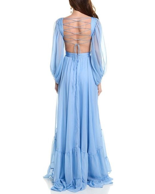 Jovani Blue Chiffon Gown