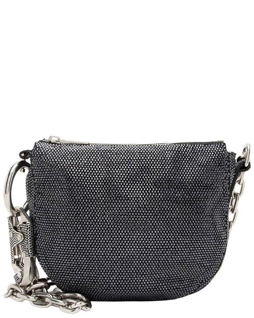 Burberry Black Blue Suede Crystal Knight Mini Shoulder Bag (authentic Pre-loved)