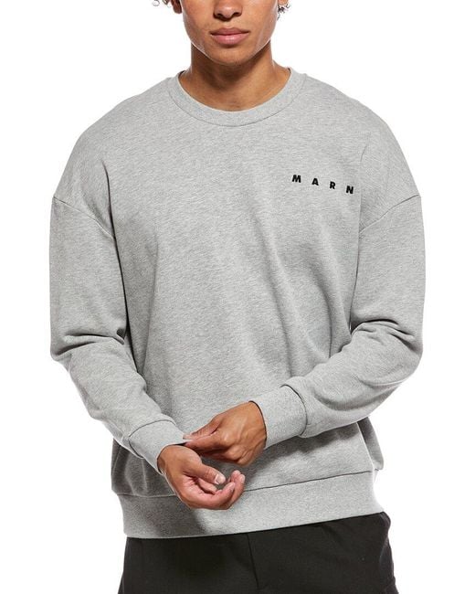 Marni Gray Logo Crewneck Sweatshirt for men