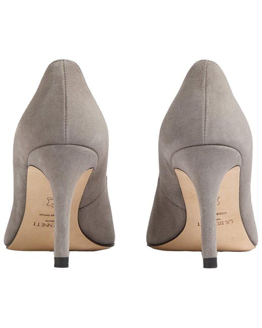 L.K.Bennett White L.K.Bennett Floret Suede Pump