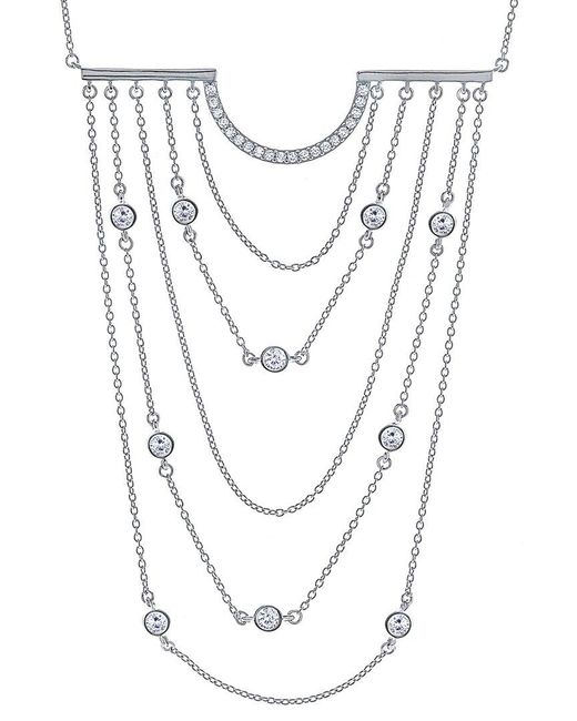 Crislu White Cz Statement Necklace