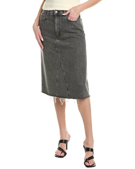 Ganni Gray Washed Denim Skirt
